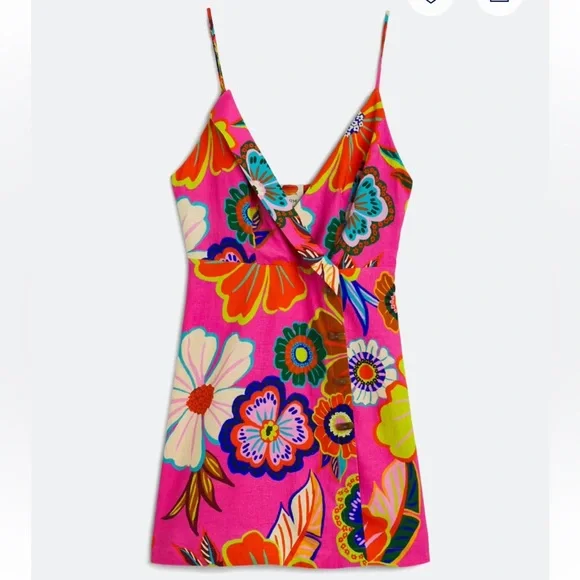 Floral Pink Mini Dress - Picture 1 of 8